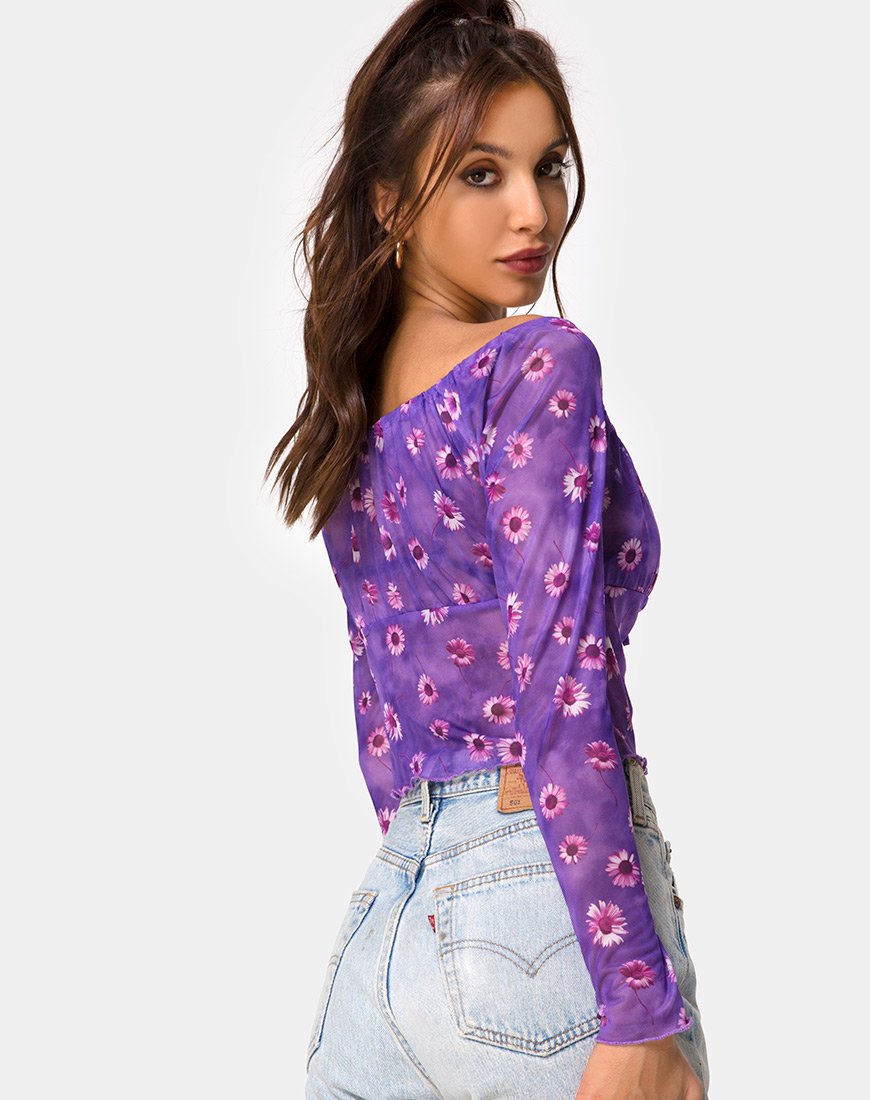Janina Top in Daisy Daze Lila