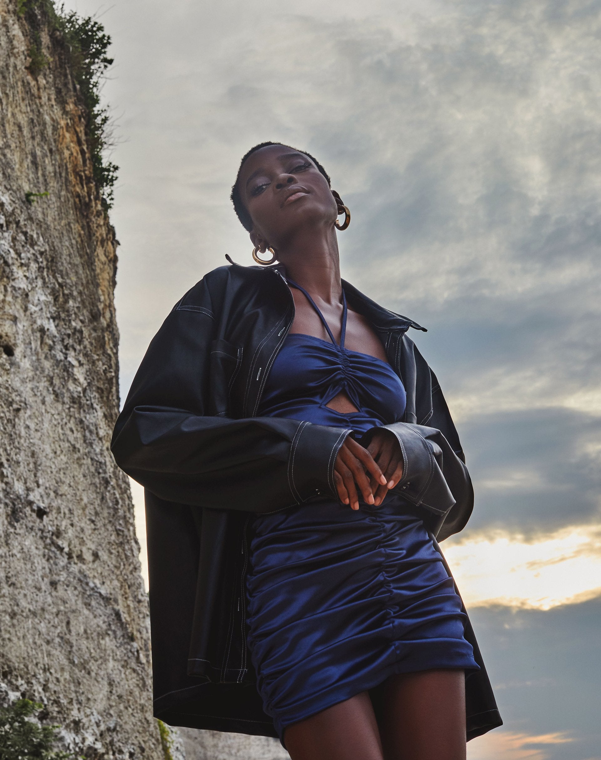 Image of Amilia Minikleid aus Satin und Elasthan Inky Blue