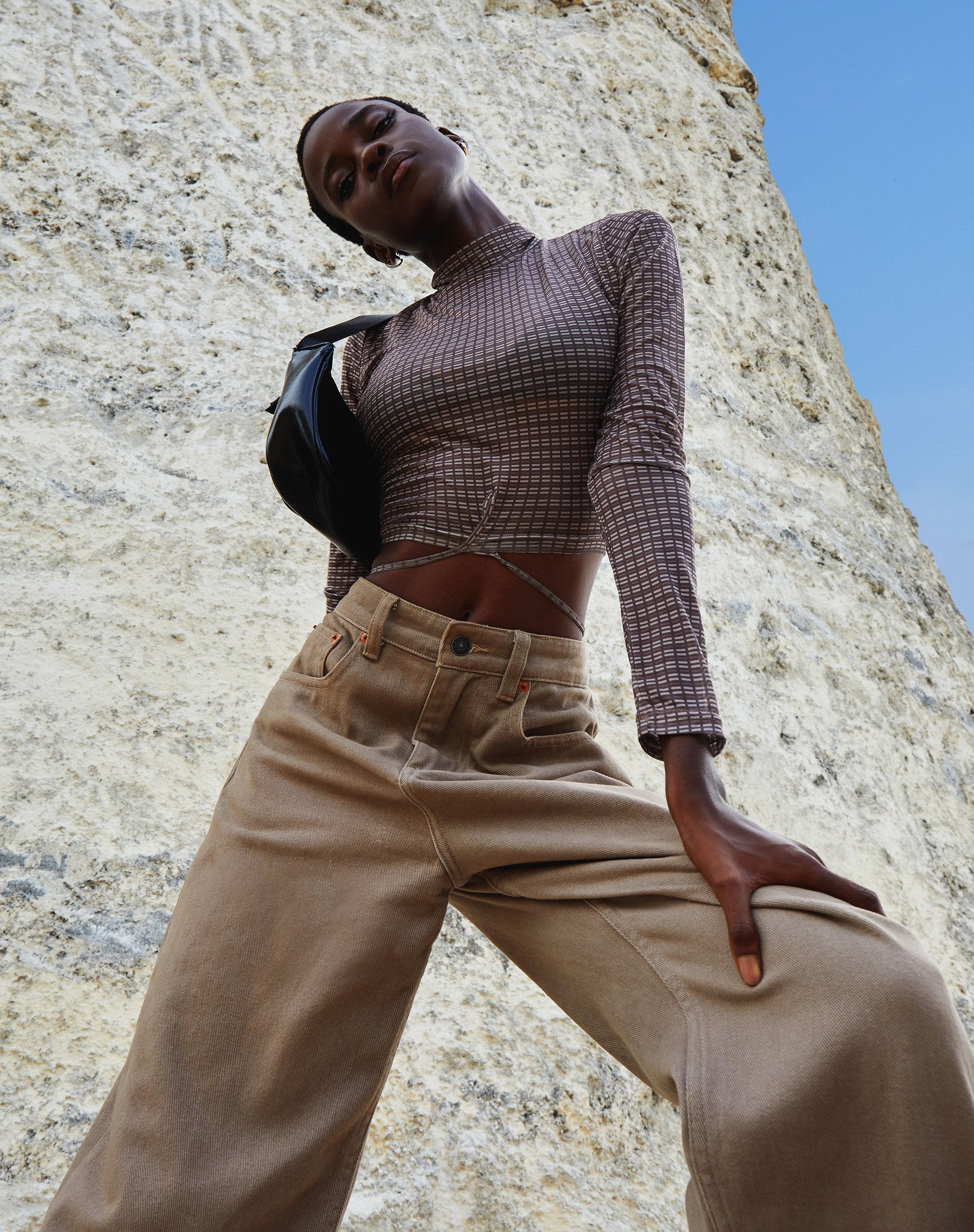 Bild von Sahila Crop Top in Mini Check Chocolate