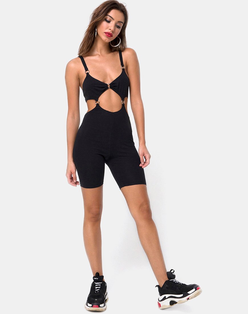 Bild von Jaso Cutout Unitard in Schwarz