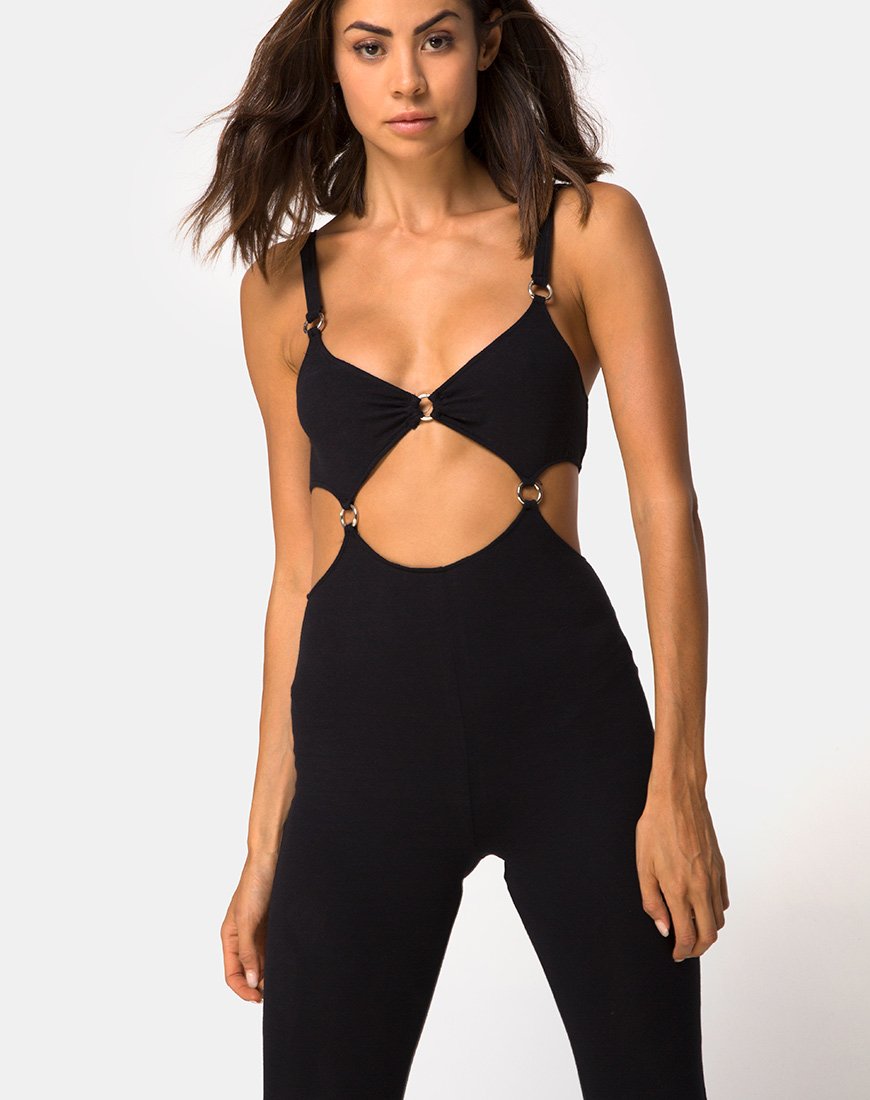 Bild von Jasola Cutout Unitard in Schwarz