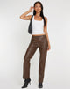Bild von Jastara Straight Leg Trouser in PU Braun