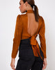 Bild von Jasty Crop Top aus Satin Zebra Golden Coral