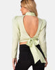 Image of Jasty Crop Top aus Satin Gepard Pistazie