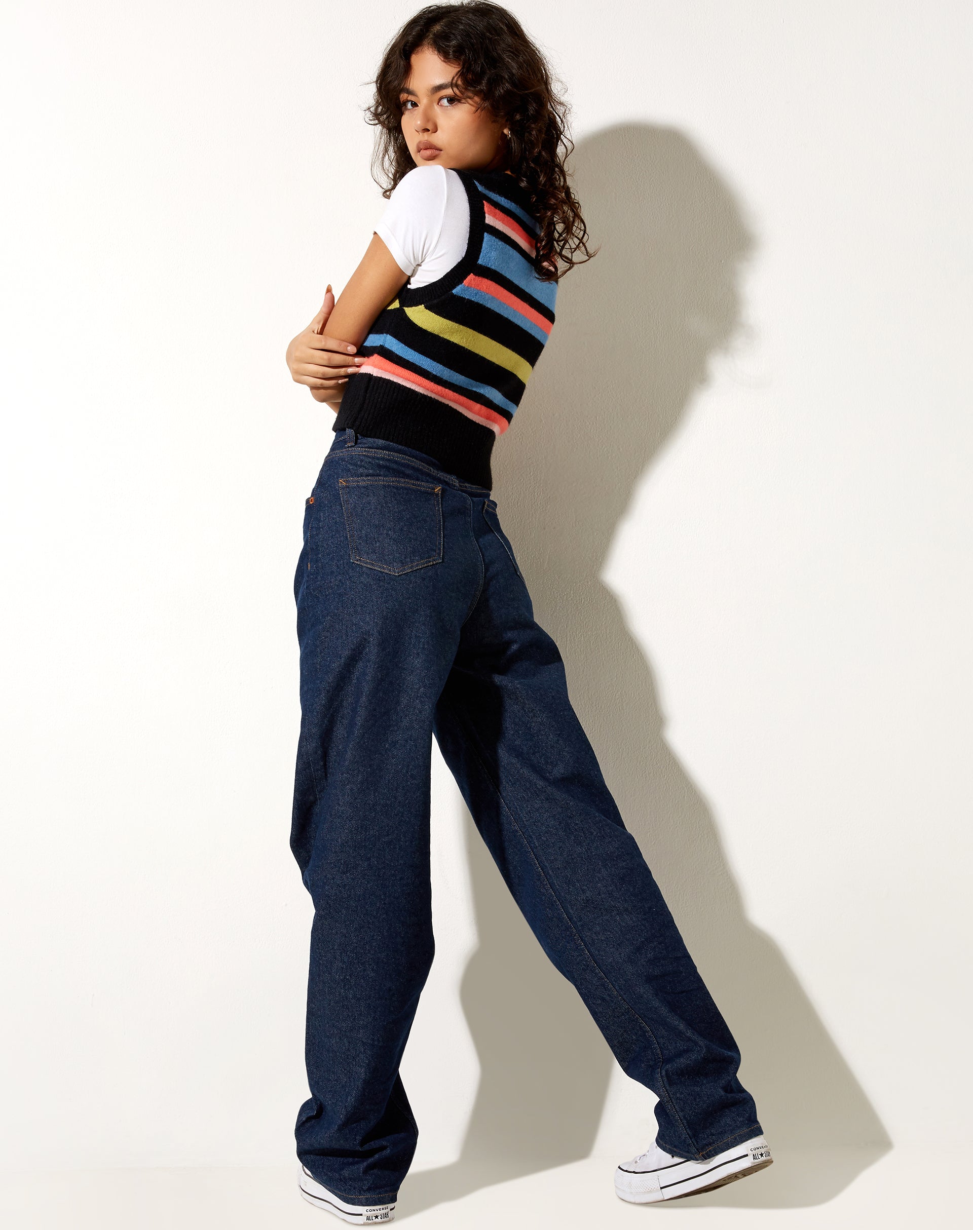 Bild von Jaya Vest in Multi Stripe Blau Schwarz