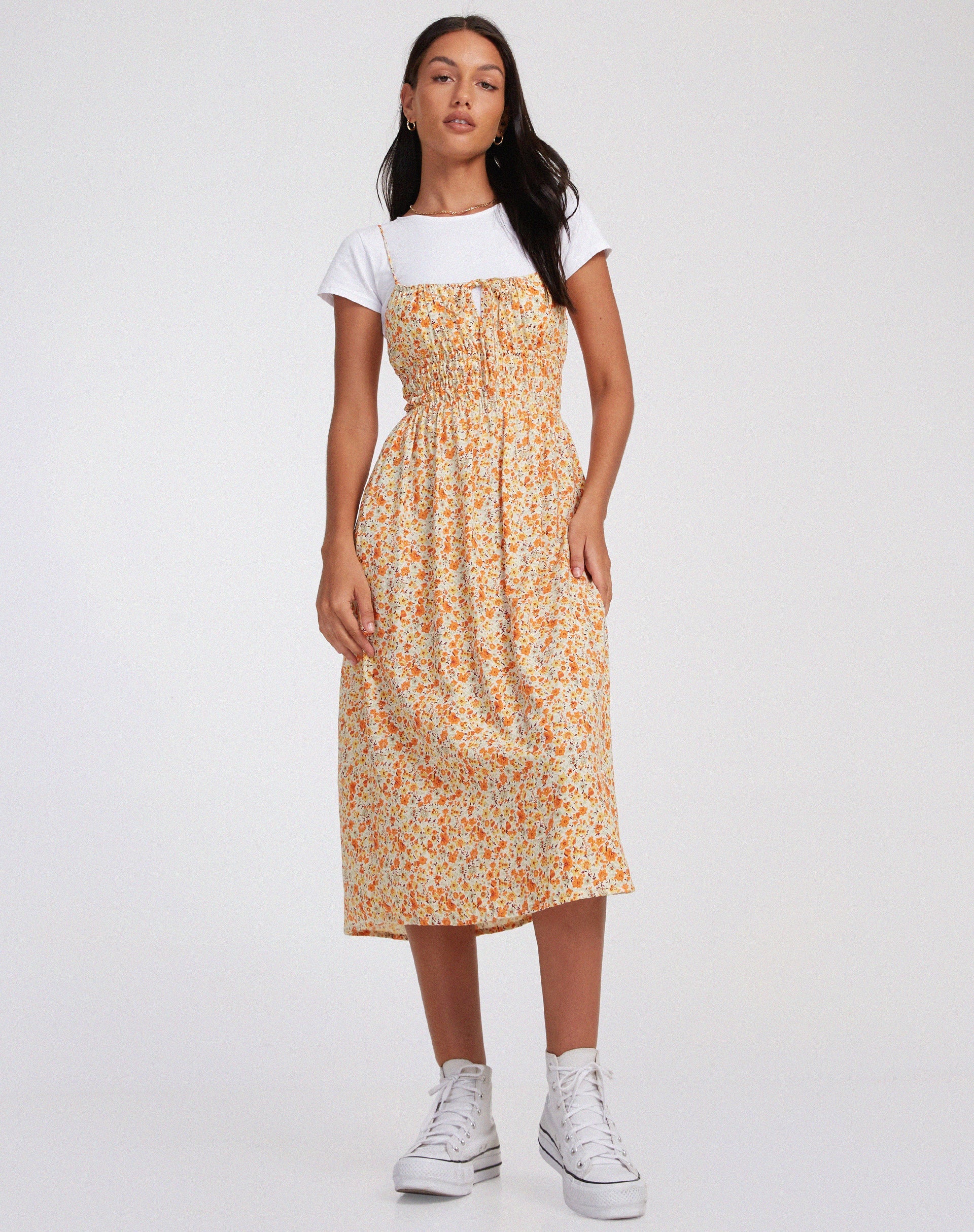 Abbildung von Jayko Midikleid in Ditsy Tangerine