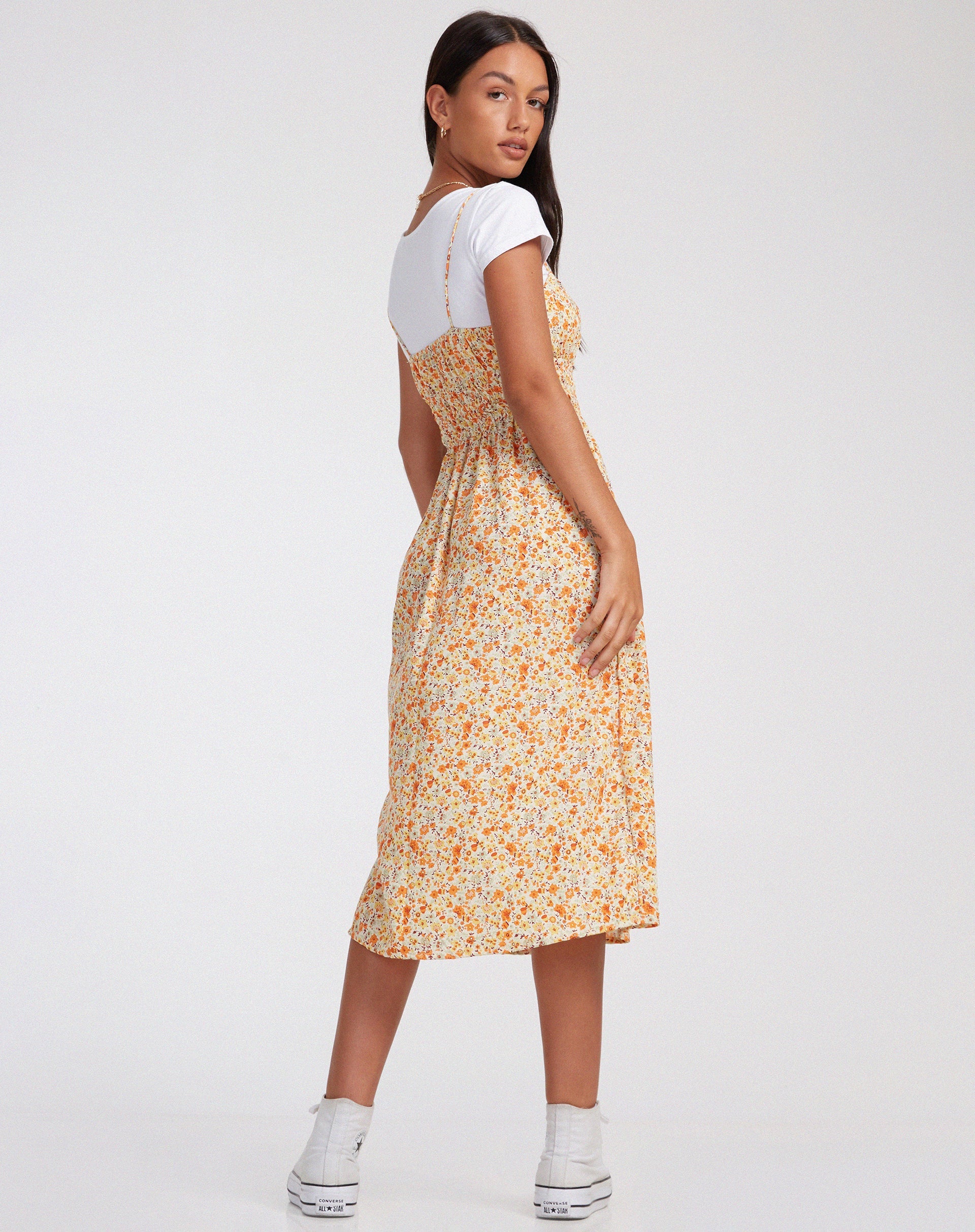 Abbildung von Jayko Midikleid in Ditsy Tangerine