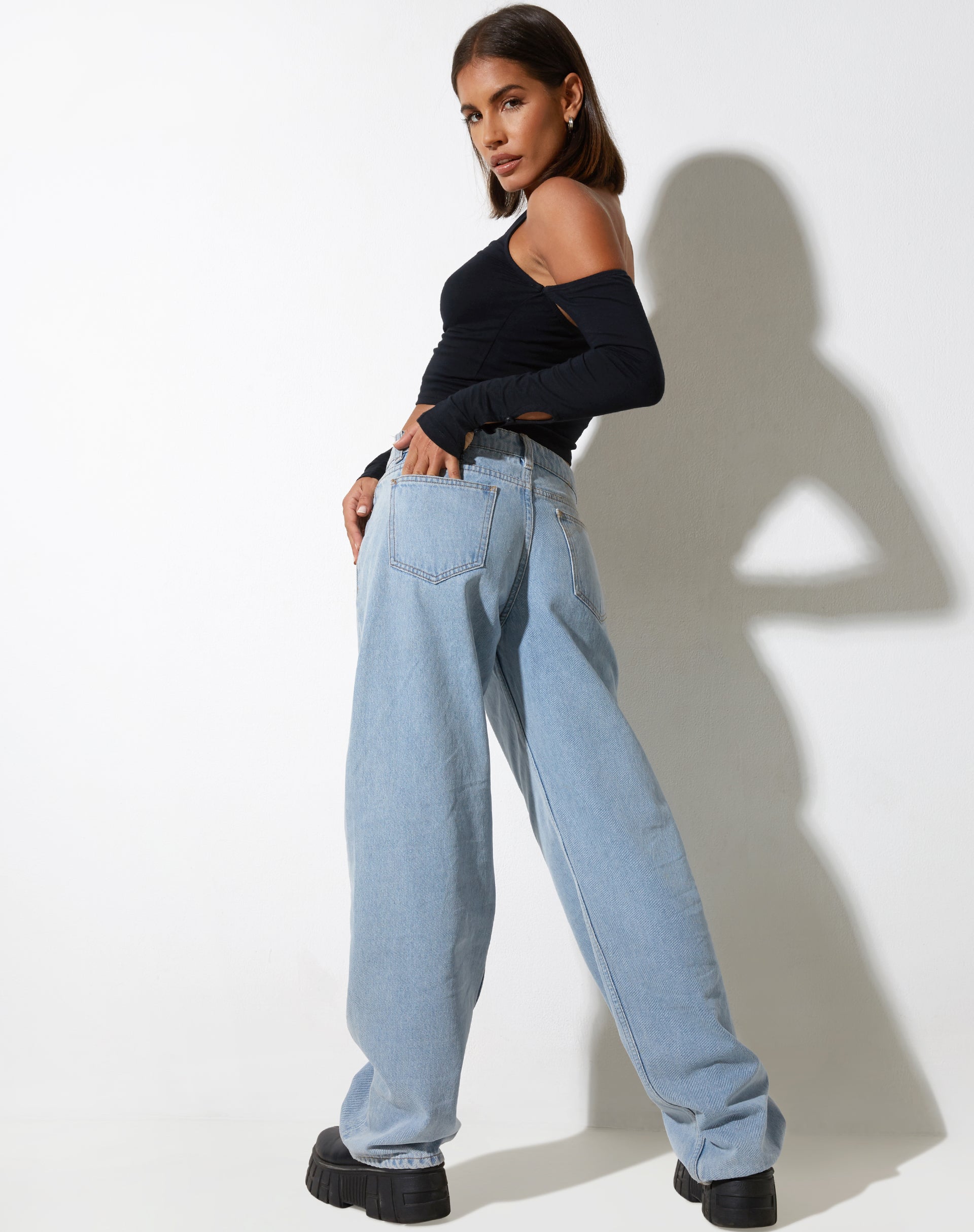 Bild von Jayne Crop Top aus Lycra Schwarz