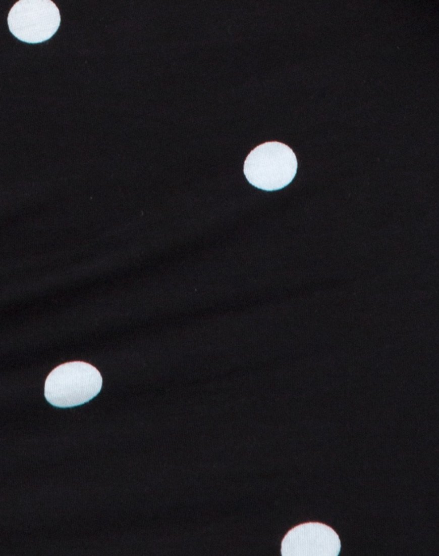 Image of Jazzie Schulternahes Kleid mit Polkadot Schwarz und Weiß