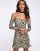 Image of Jazzie Schulterfreies Kleid in Cheetah