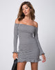 Image von Jazzie Off The Shoulder Kleid in Dogtooth