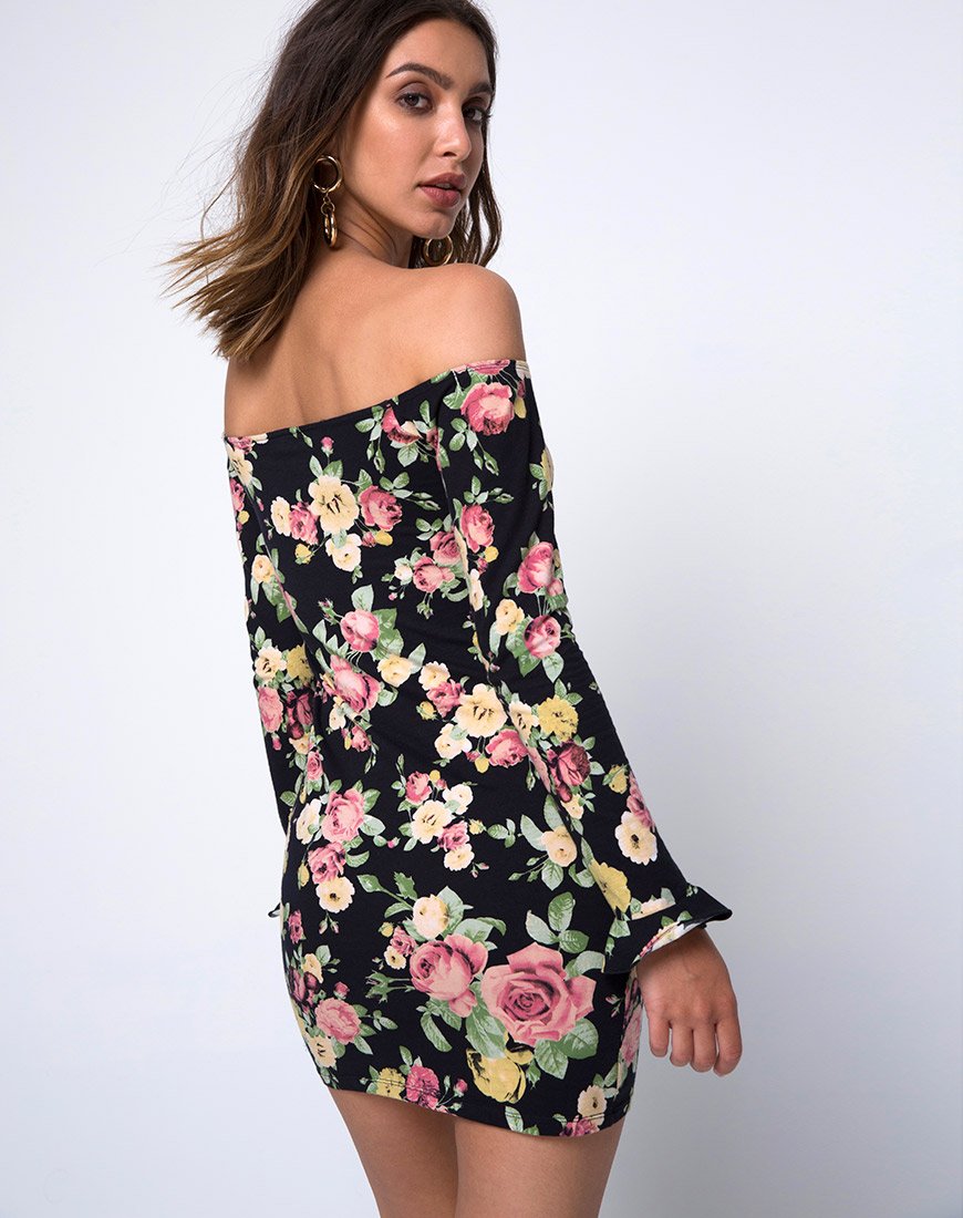 Jazier Off The Shoulder Kleid in Vintage Bloom