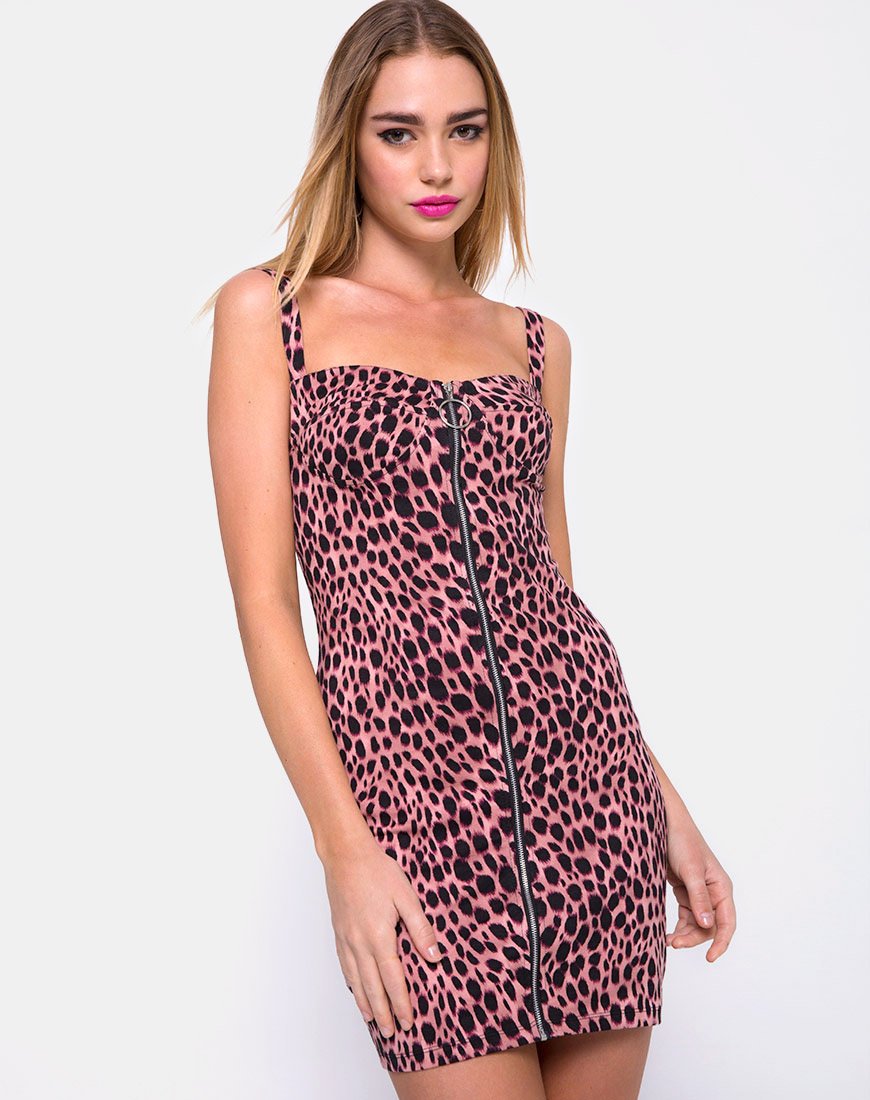 Jedden Kleid in Rosa Gepard