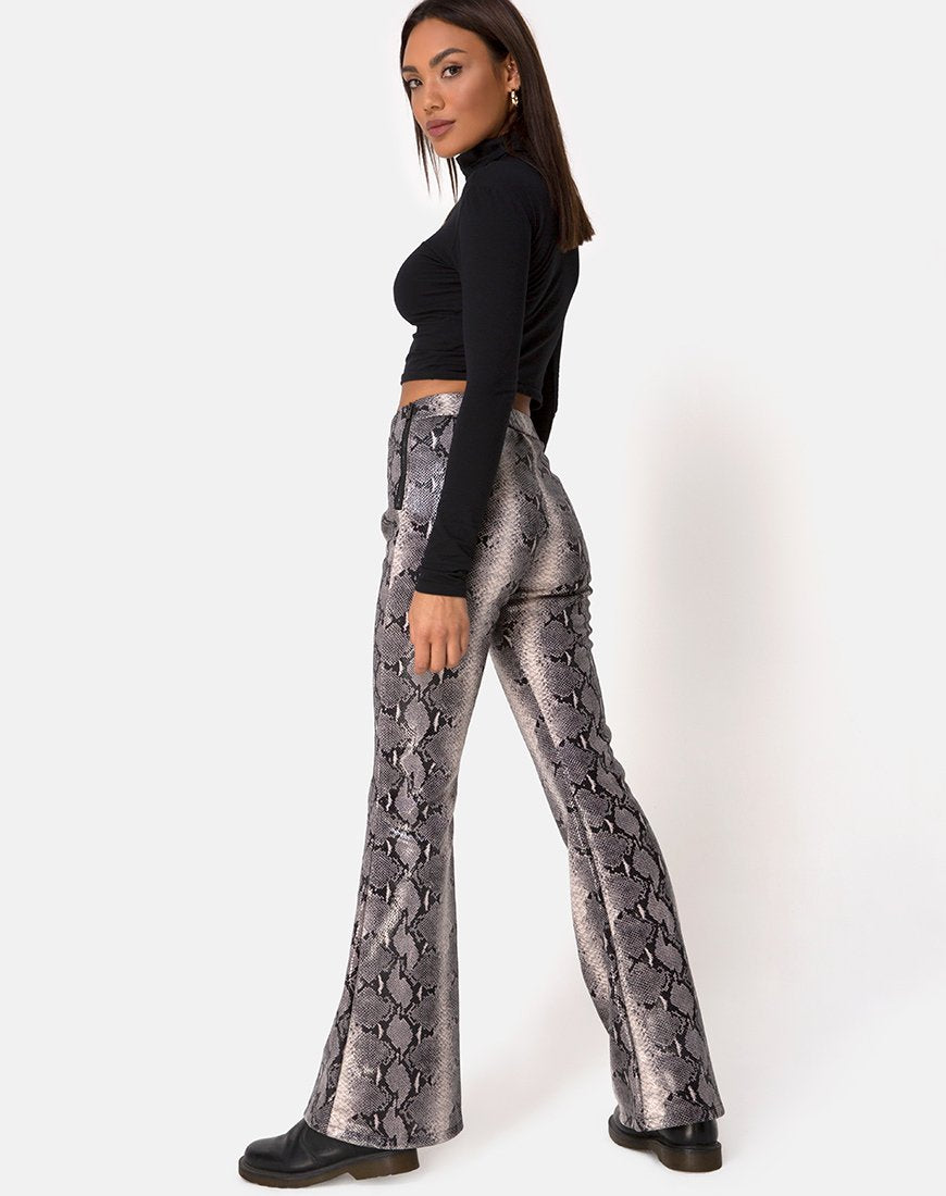 Image of Jeden Hose in PU Beige Snake