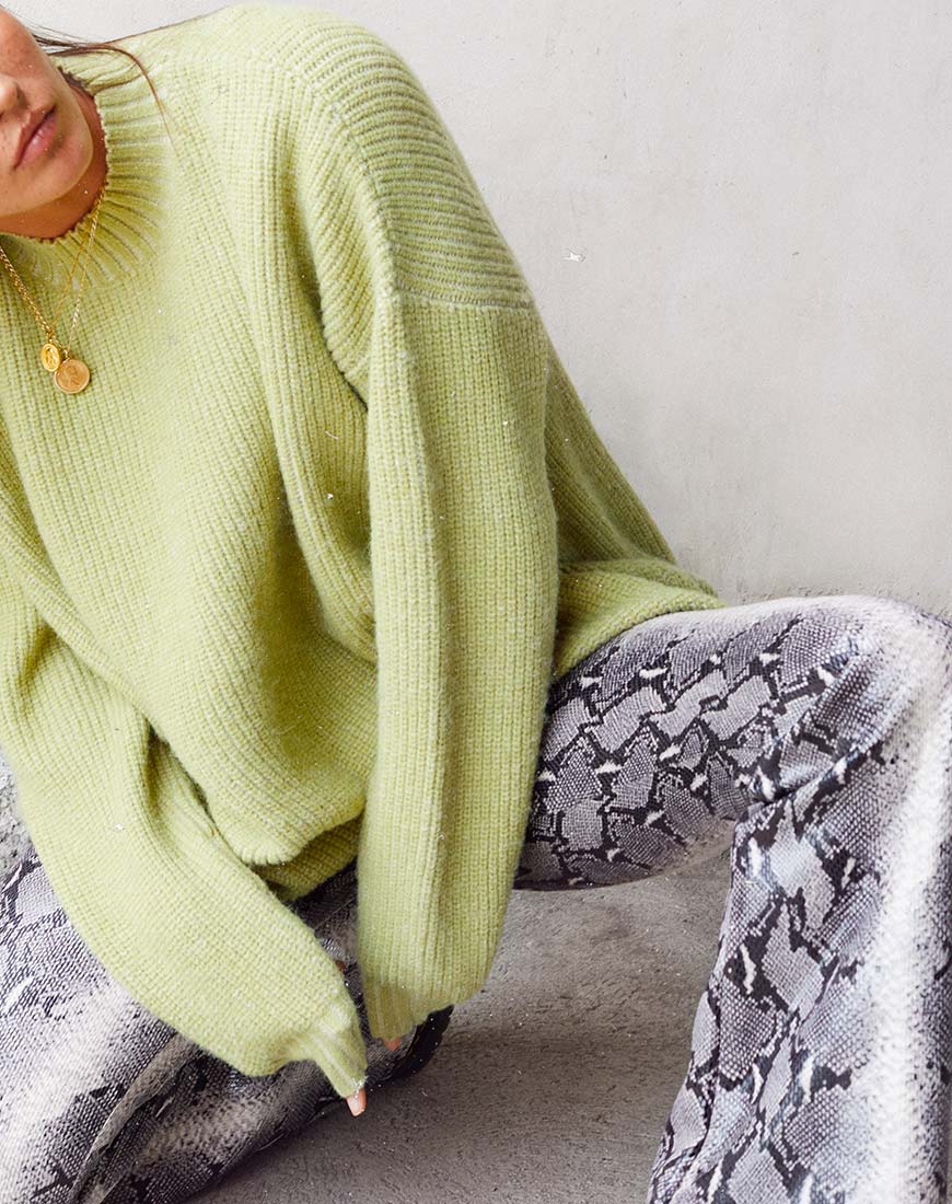 Mody Pullover in Grüner Rippe