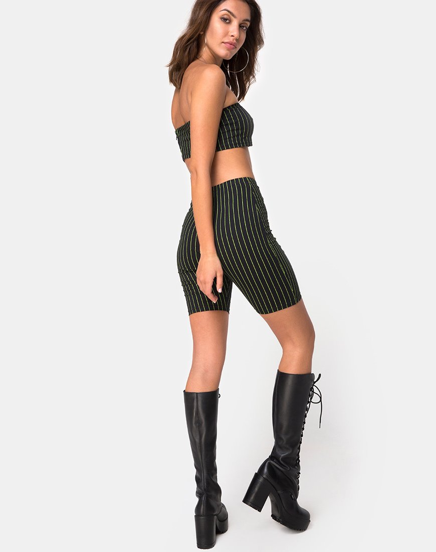 Bild von Jeevan Bandeau-Top in Neon-Nadelstreifen