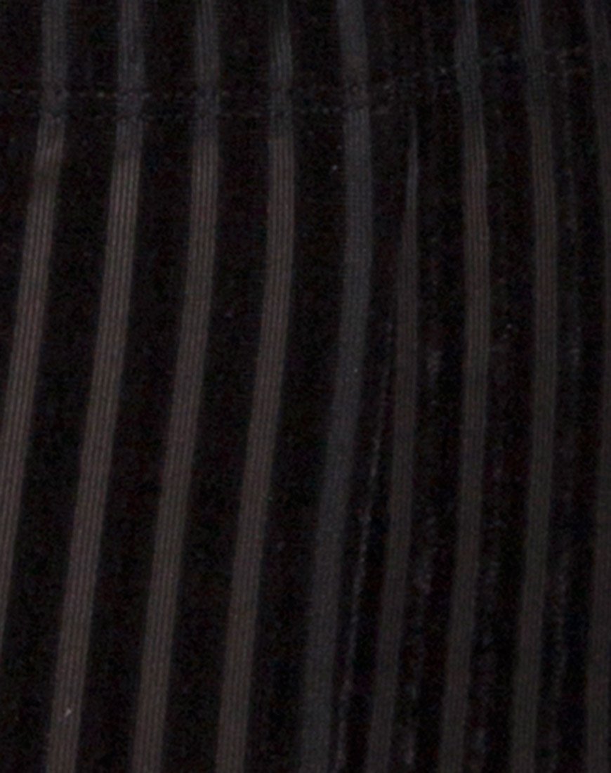 Bild von Bike Short in Samt Sheer Stripe Schwarz X Princess Polly