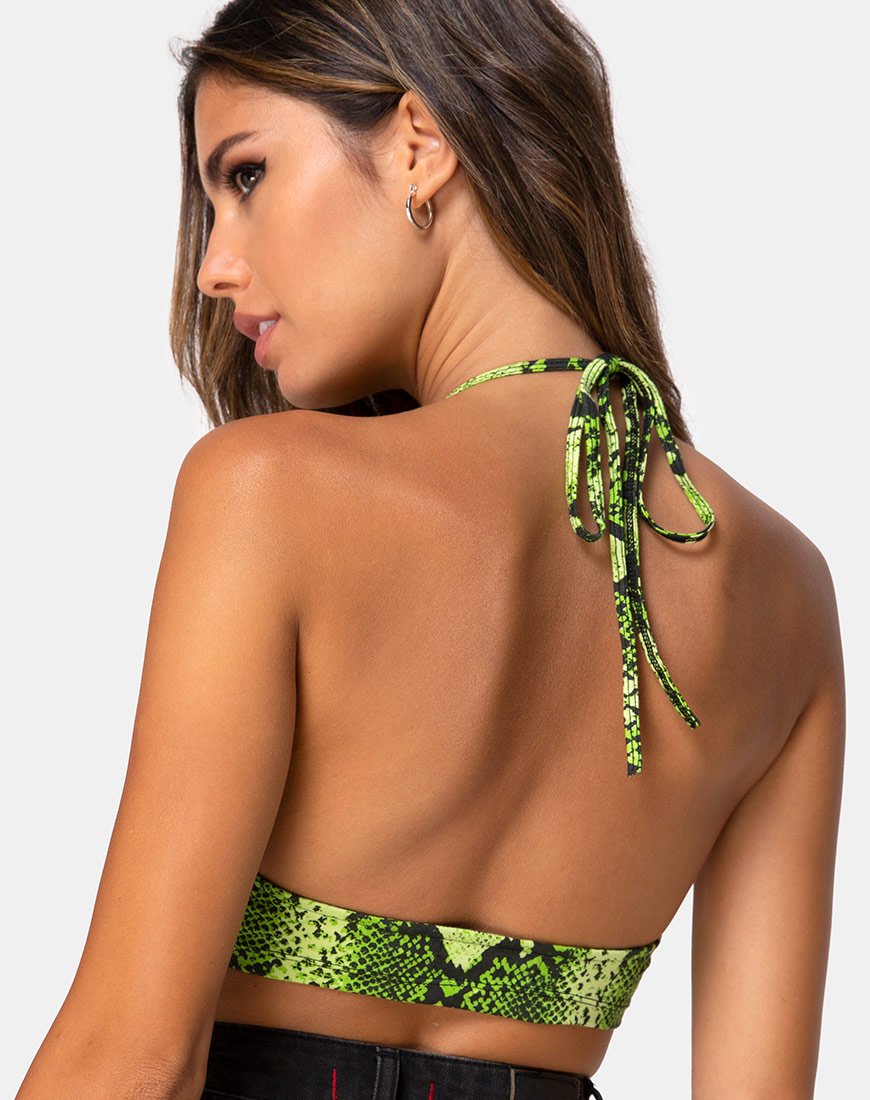 Bild von Jeppa Bralette Top in Schlangenlimette