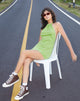 Bild von Jessica Minikleid in Rippe Wasabi