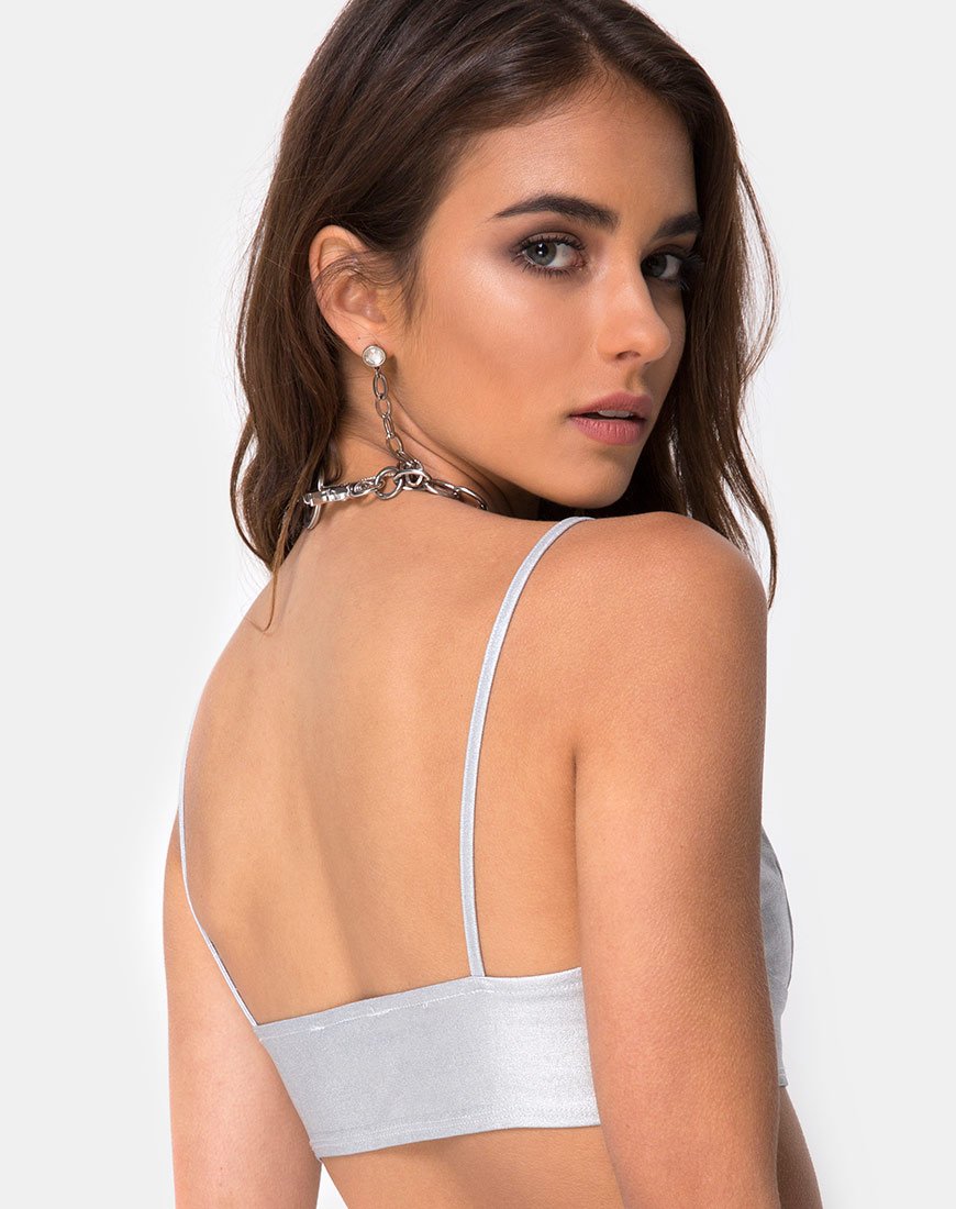 Jessie Bralet Top in Silber Metallic