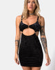 Image of Jezabel Kleid aus schwarzem Crushed Velvet