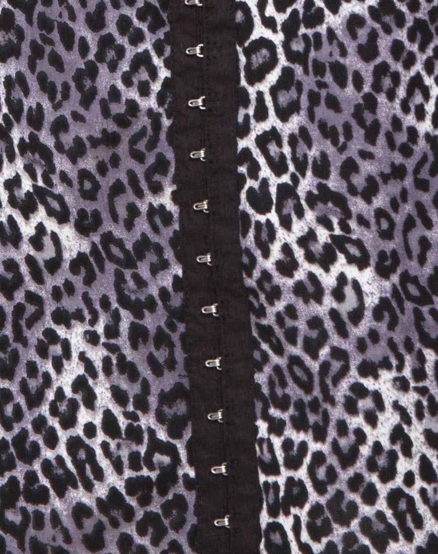 Image of Camisa Kleid in Grau Rar Leopard