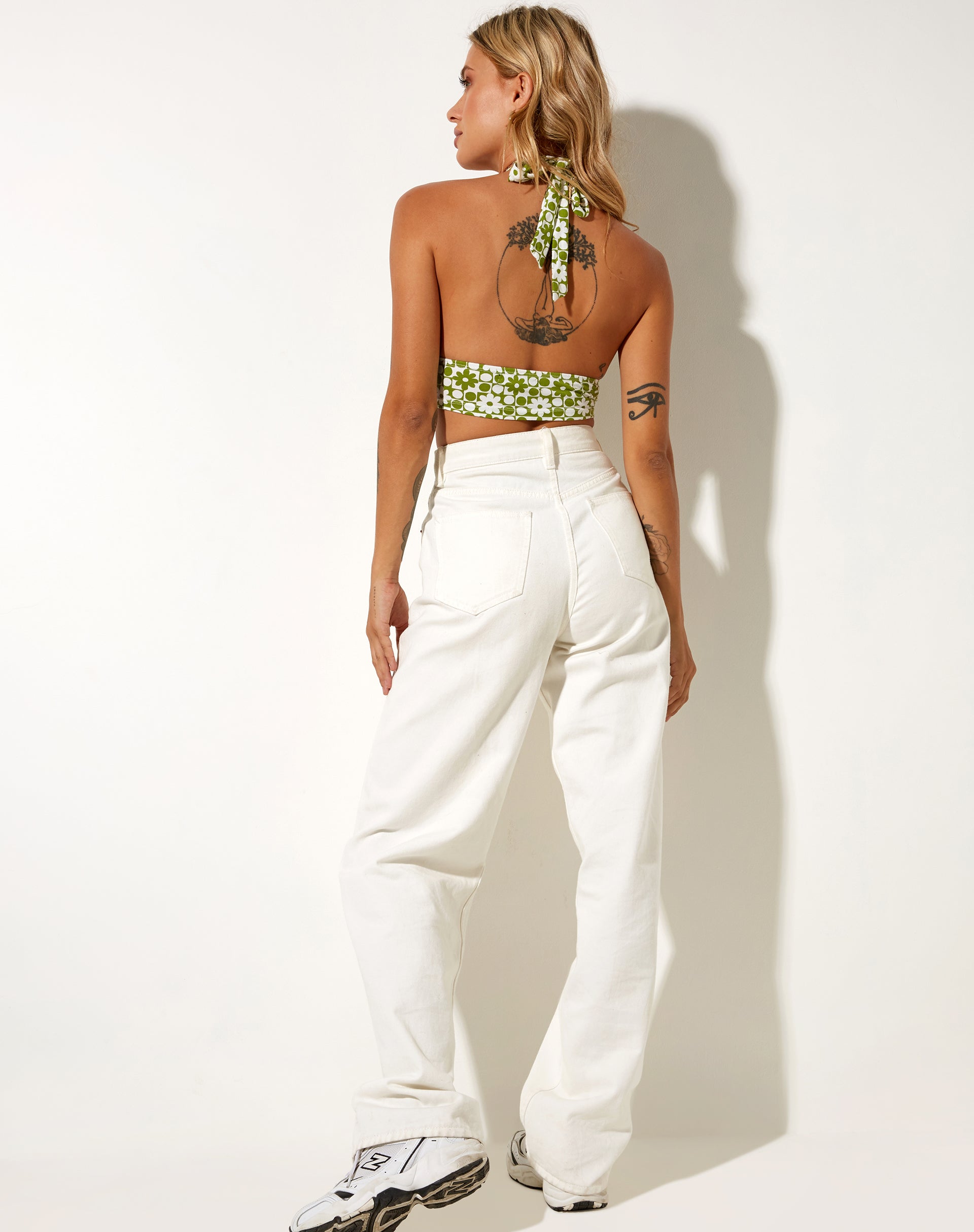 Bild von Jica Crop Top in Patchwork Daisy Grün