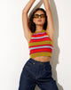 Bild von Jiony Vest Top in Stripe Palm Orange Lila und Blau