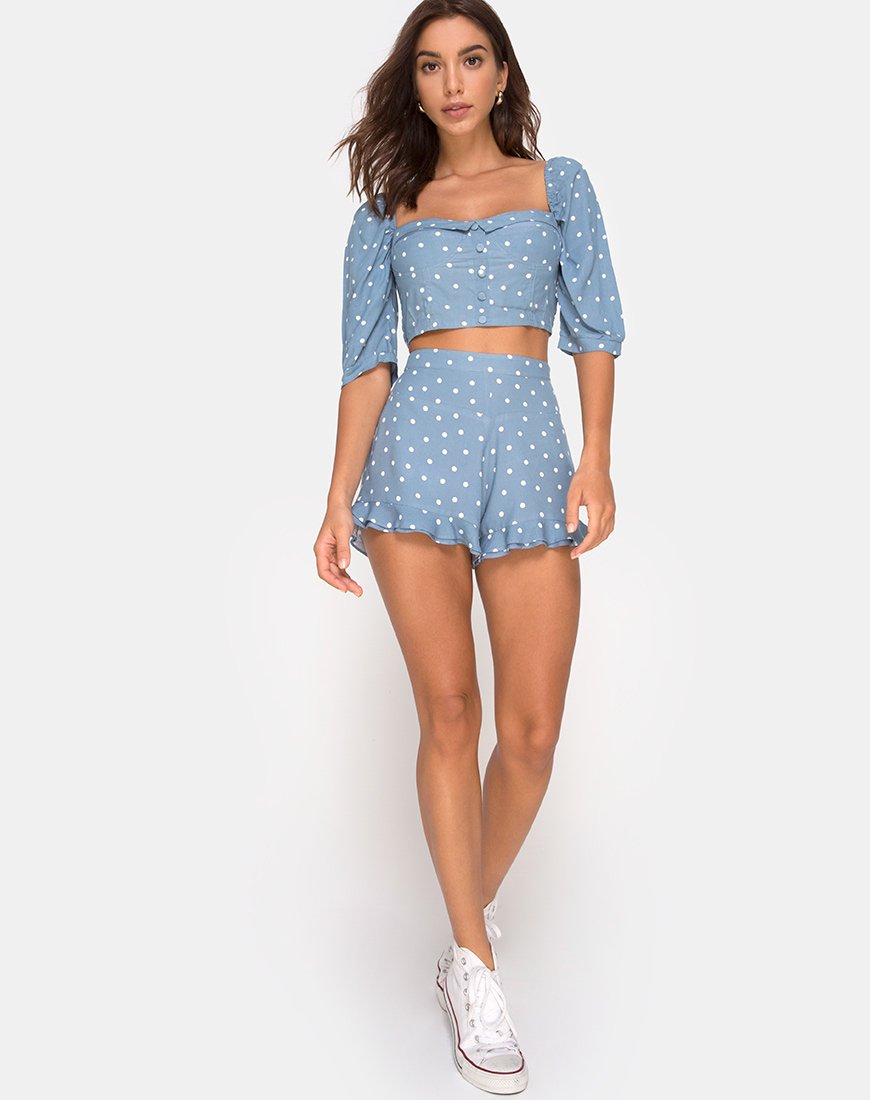 Bild von Jiro Short in Skater Polka Blau