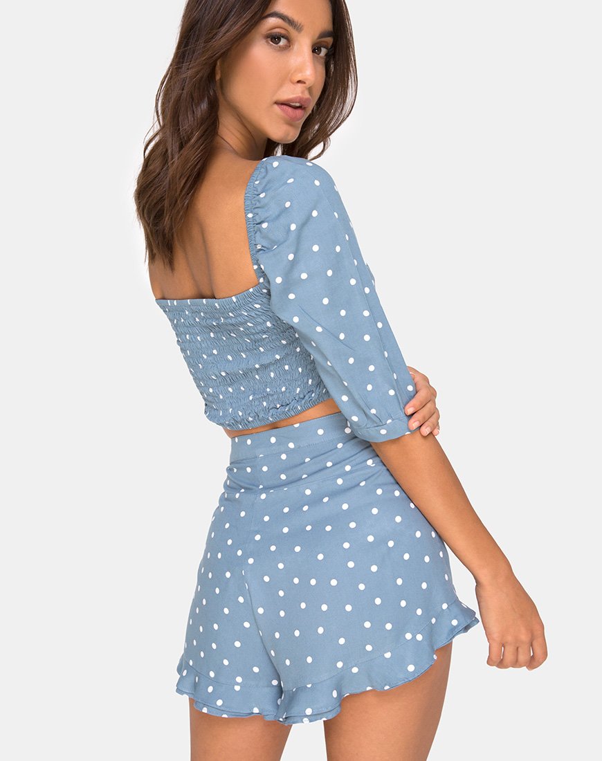 Bild von Jiro Short in Skater Polka Blau