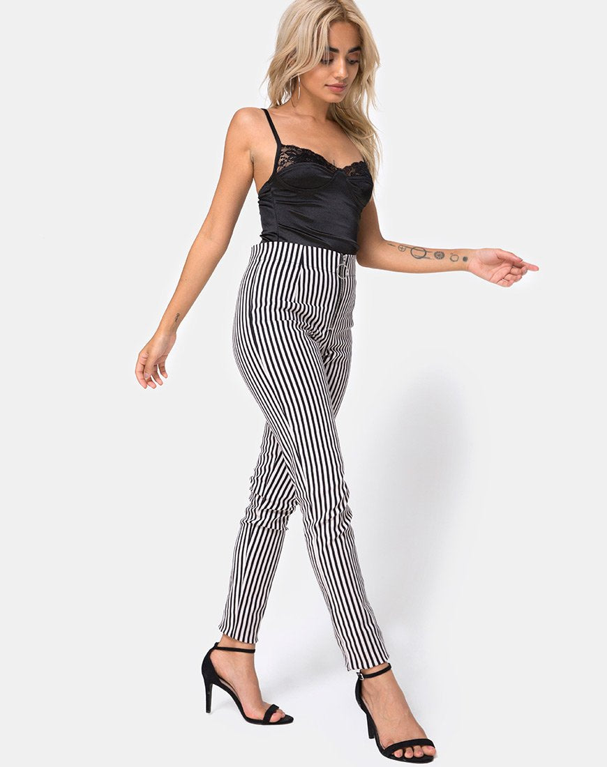 Image of Jolim Hose in Mini Nadelstreifen Schwarz und Nackt