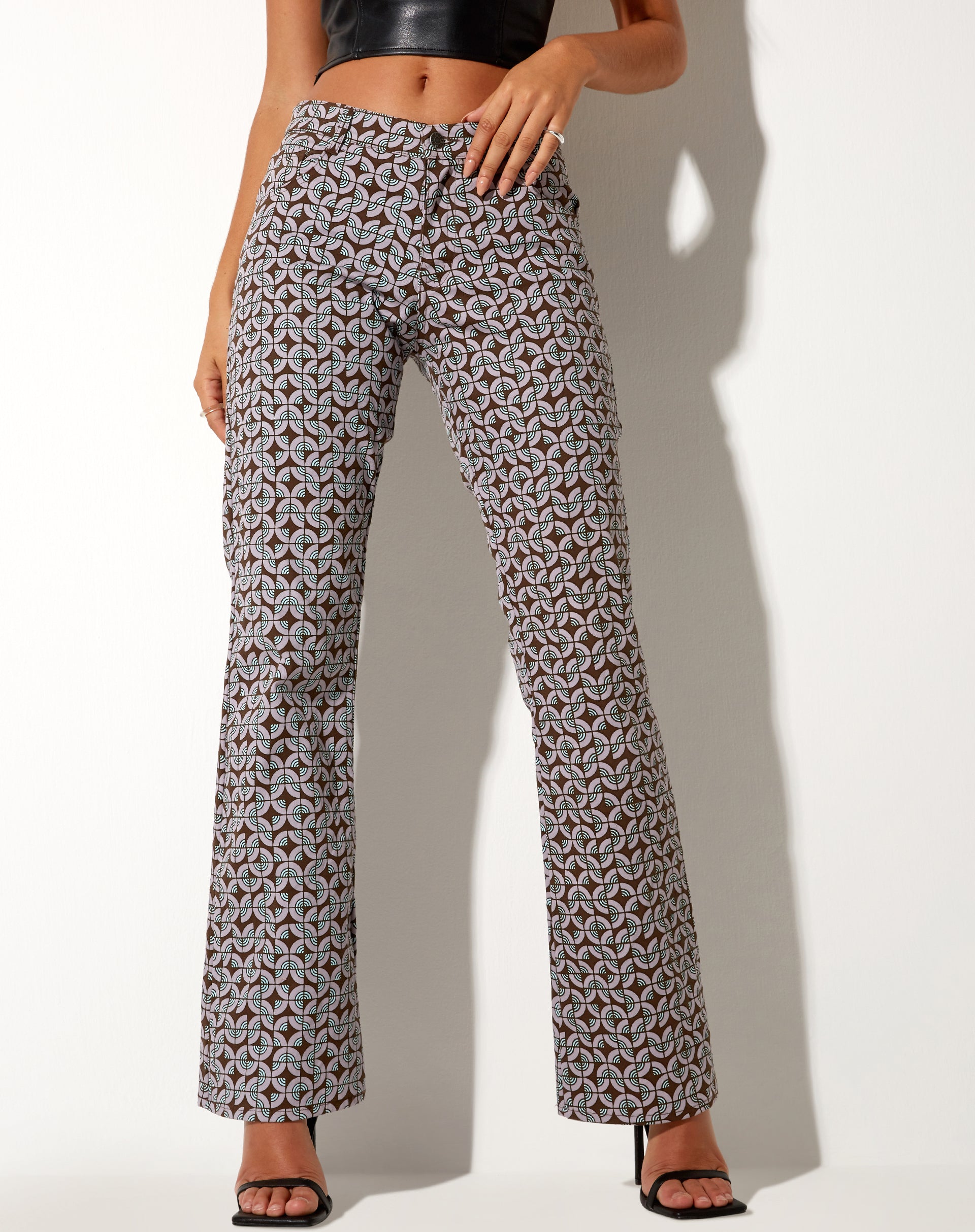 Bild von Jopan Flare Hose in Retro Fliese