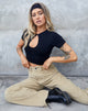 Image of Jose Crop Top aus Polycrepe Schwarz