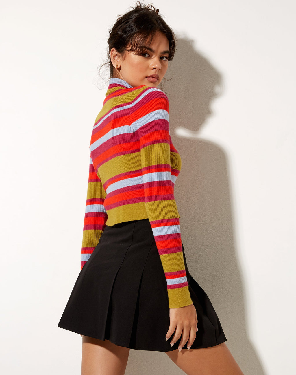 Josea Top in Streifenpalme Orange Lila und Blau