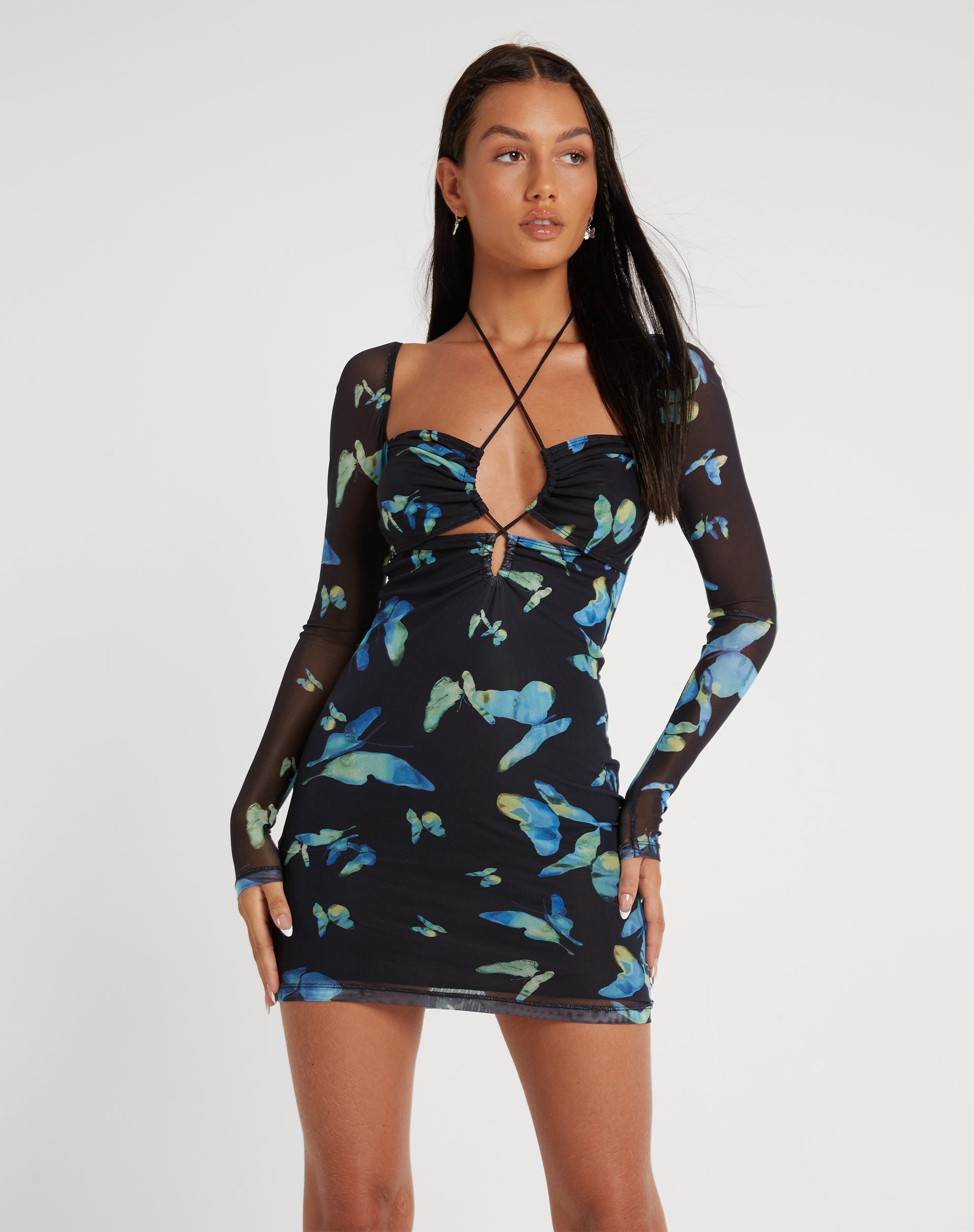 Abbildung Juleha Mini Dress in Butterfly Watercolour Black