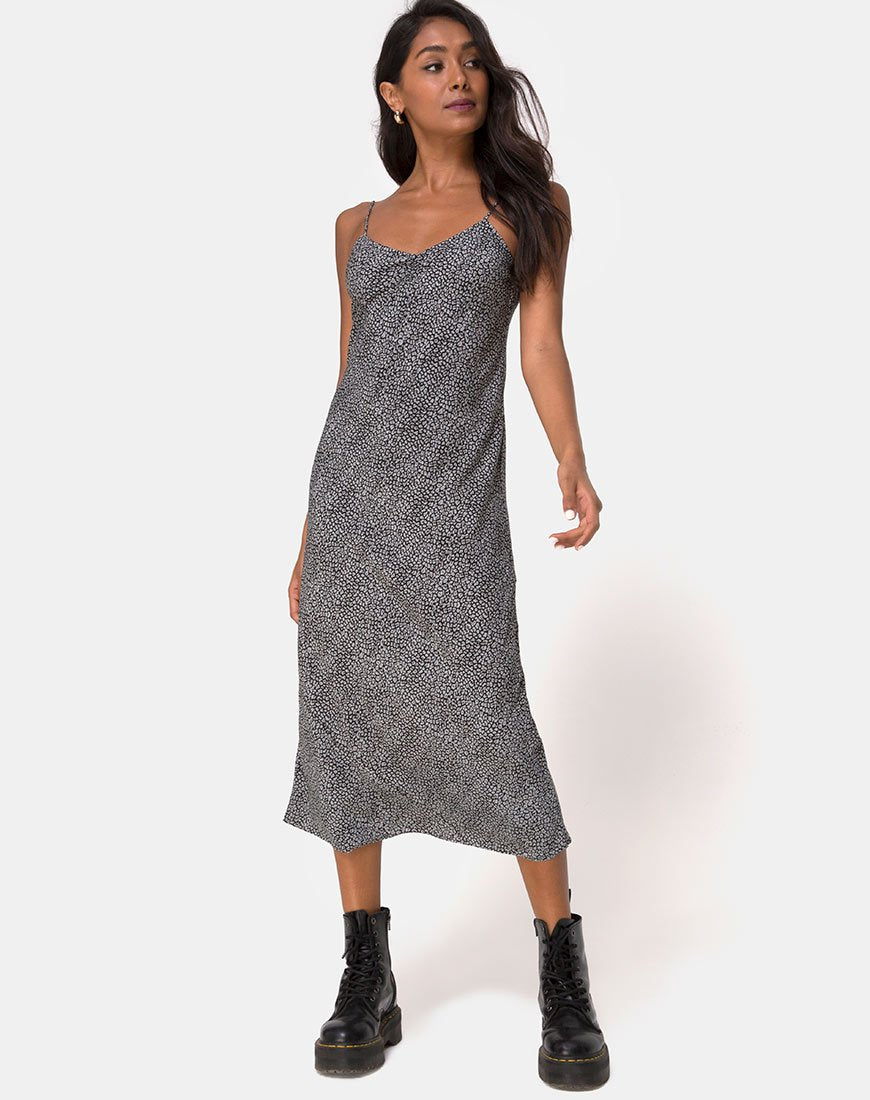 Image of Julia Kleid in Ditsy Leopard Grau