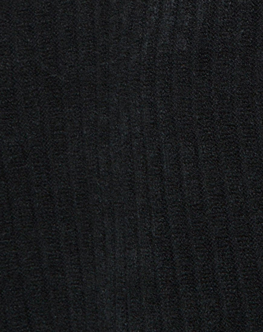 Image of Neve Pulloverkleid aus Rippenstrick Schwarz