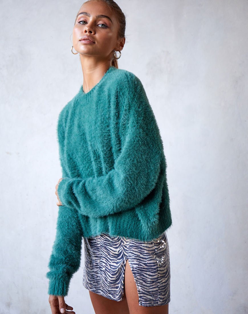 Image of Margo Pullover aus Strick in Waldgrün