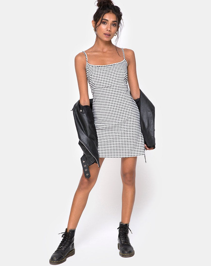 Image of Junice Kleid in Gingham Elfenbein Schwarz