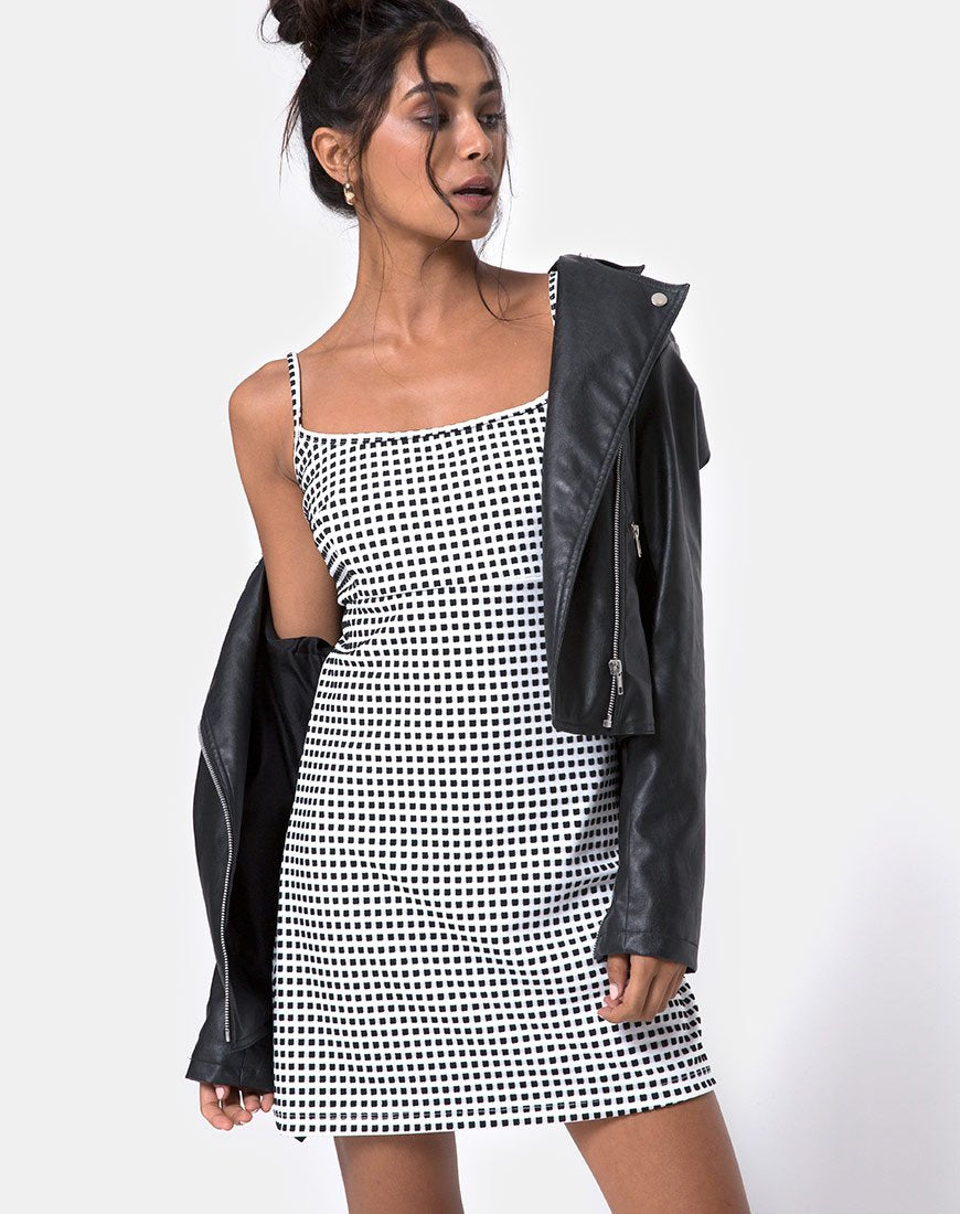Image of Junice Kleid in Gingham Elfenbein Schwarz