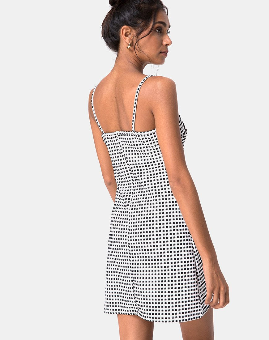 Image of Junice Kleid in Gingham Elfenbein Schwarz
