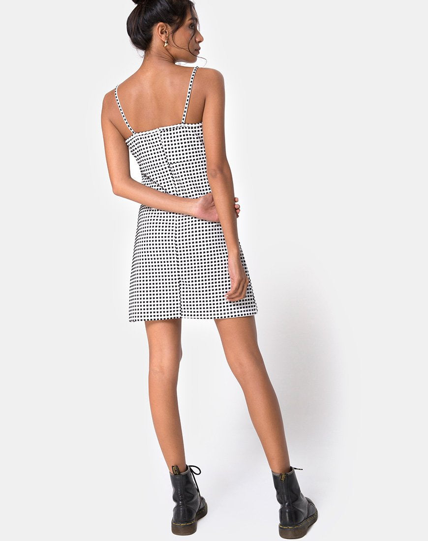 Image of Junice Kleid in Gingham Elfenbein Schwarz