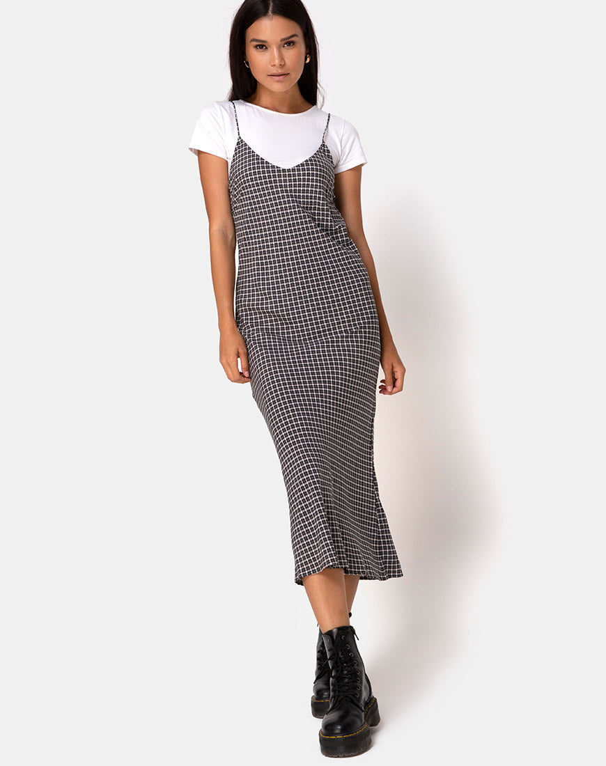 Juvina Kleid in Check It Out Schwarz