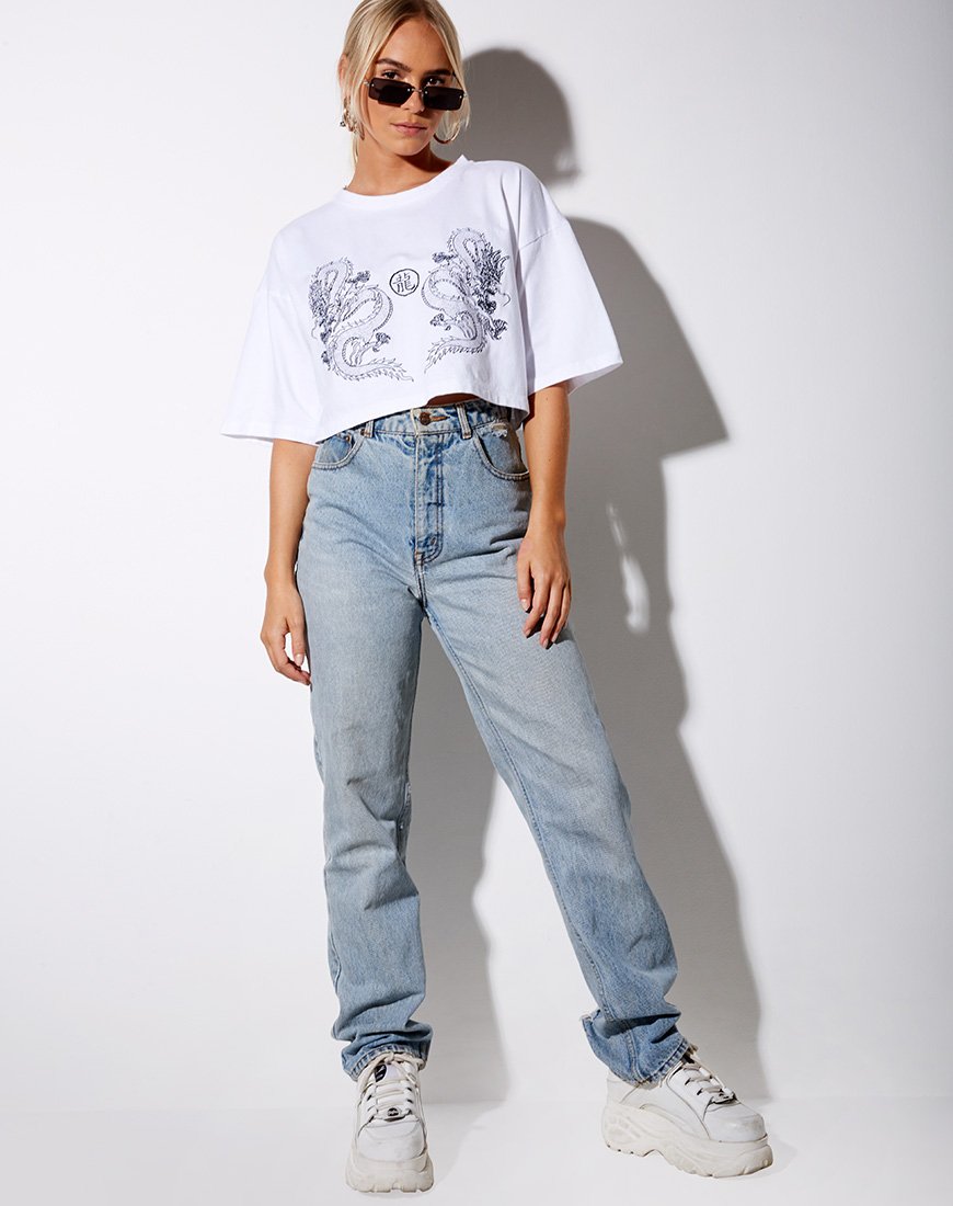 Bild von Kai Tee in Weiß Yin Yang Dragon Embro
