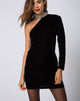 Image of Kaido One Shoulder Bodycon Kleid aus Samt Diamond Schwarz