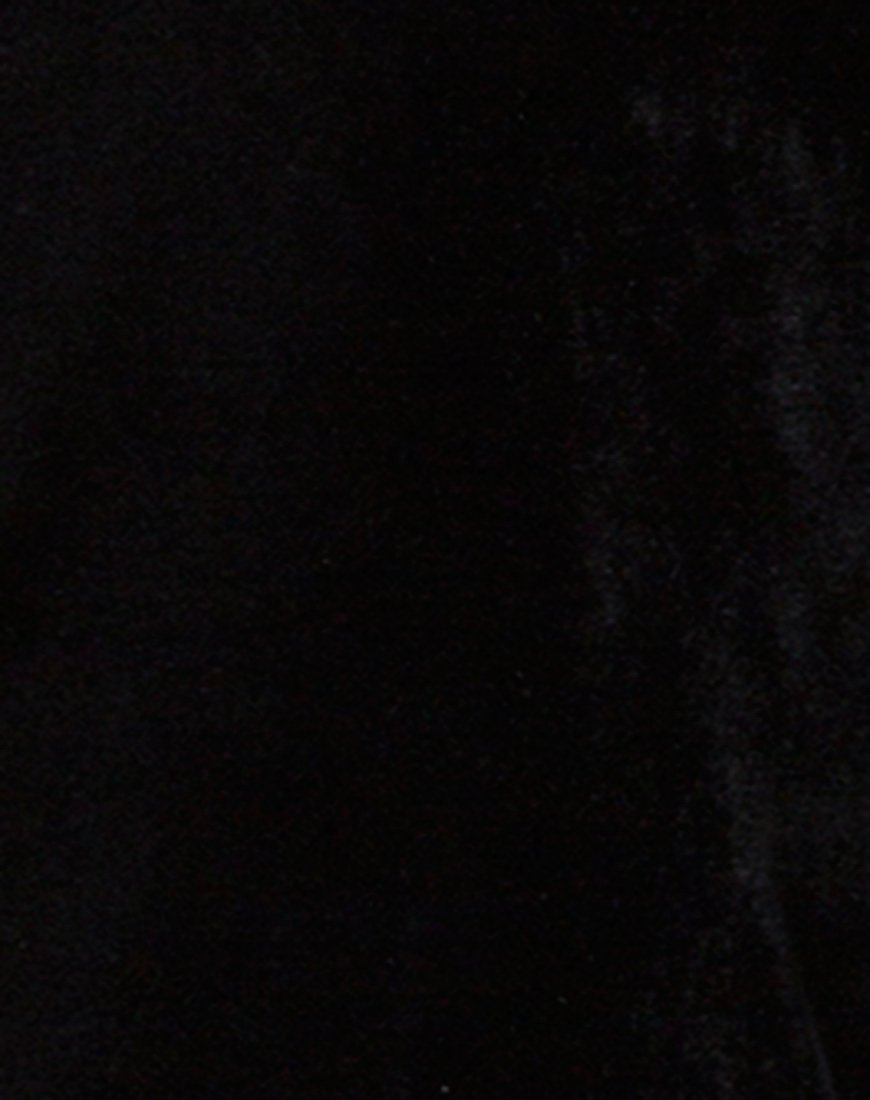 Image of Kaido One Shoulder Bodycon Kleid aus Samt Diamond Schwarz