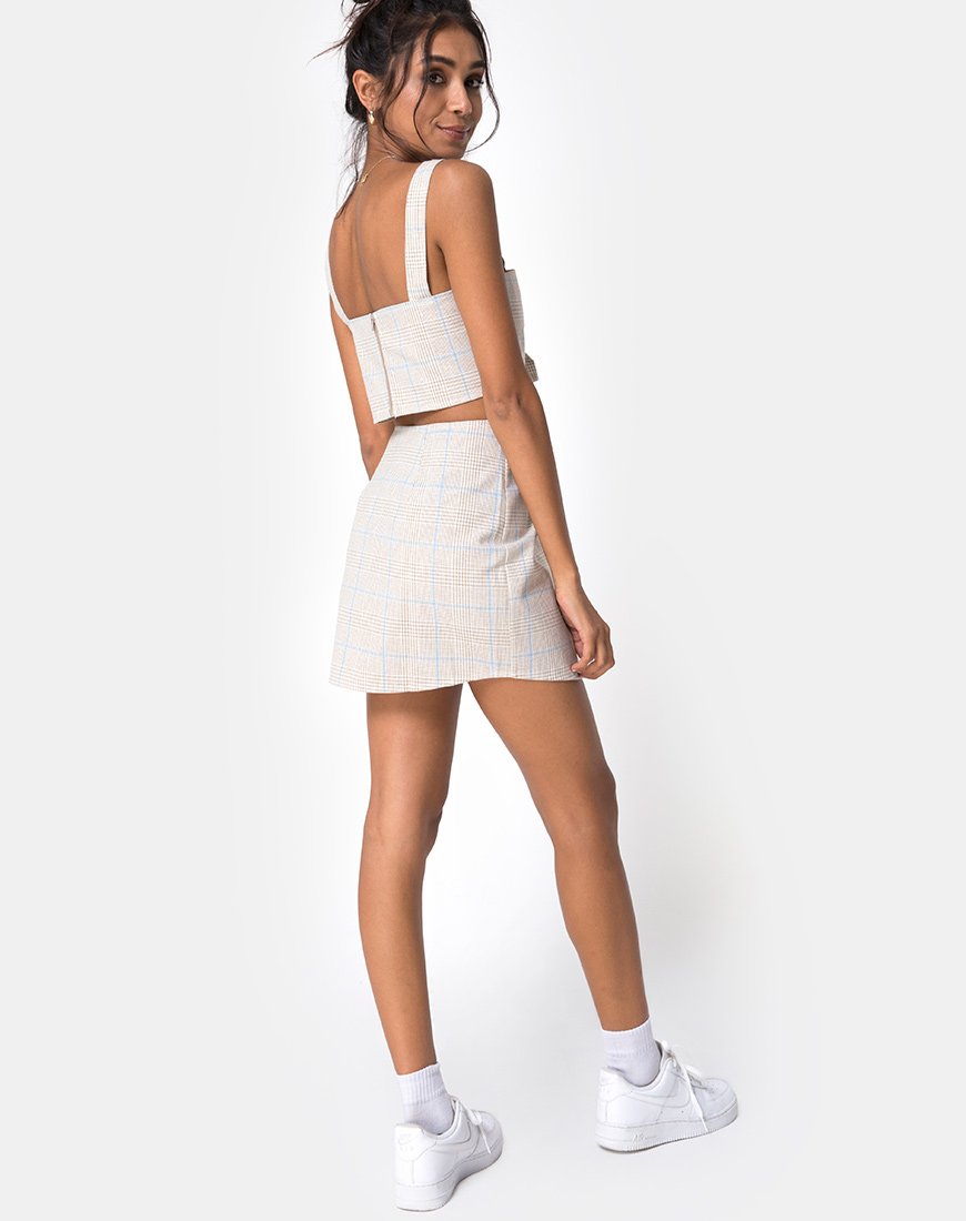 Bild des Wickelrocks in Tonal Plaid Almond