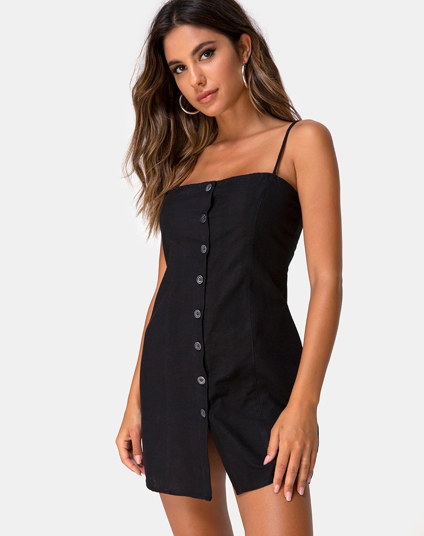 Kaira Slip Dress in Schwarz
