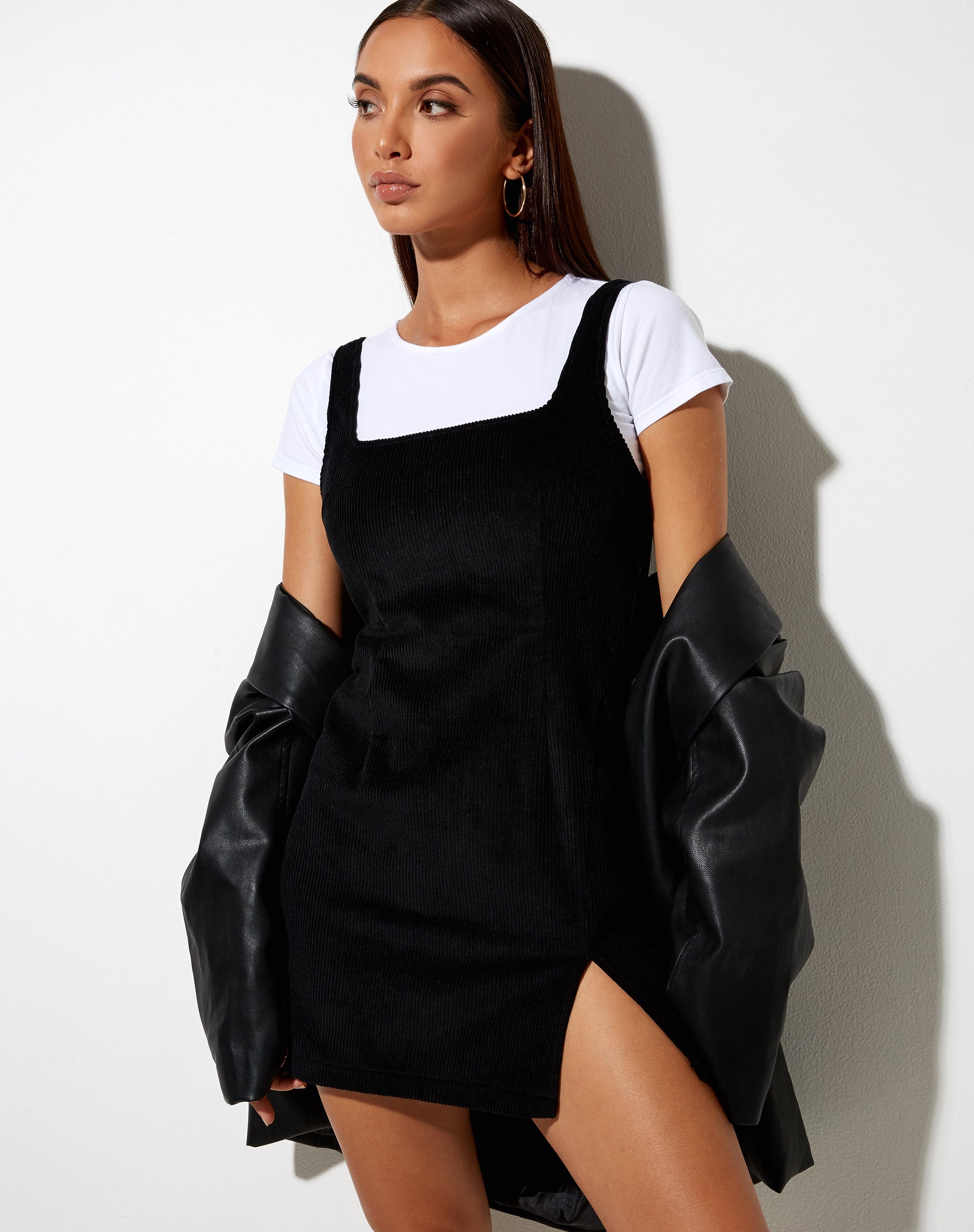 Image of Kaja Minikleid aus Cord Schwarz