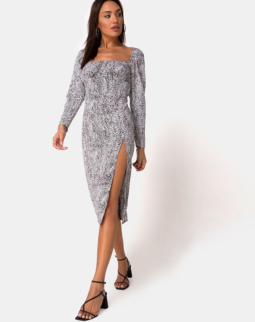 Bild von Kaleel Kleid in Leo Spot in Schwarz und Weiß